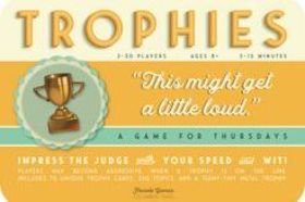 Trophies is a fast and creative word association game where players name things in categories to earn trophies before their opponents. Easy to learn and endlessly replayable, it's a great party game for groups of all sizes.