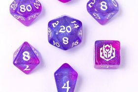 The Hymgho Mini Polymer RPG Dice Set in Fairy Farts is a delightfully silly and colorful set bursting with pastel sparkle and chaotic charm. A compact polyhedral set that brings a smile to the table and rolls with whimsical energy.