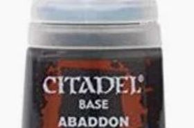 Abaddon Black is a foundational Citadel Base paint that provides a smooth, opaque black undercoat for your miniatures. Ideal for basecoating dark armor, weapons, and shadowed areas with excellent coverage.